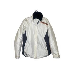 Rossignol Cream Gray Unisex Ski Jacket Sz Men’s Lg/Women’s XL Zipper Hood Warm